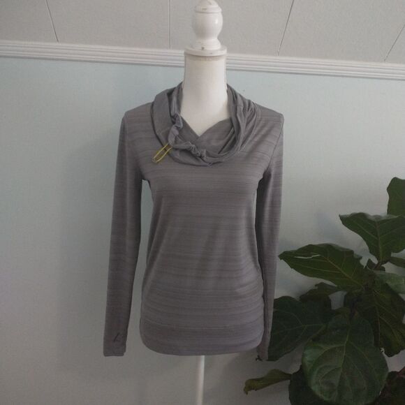 Lole funnel neck long sleeve shirt gray Small - Picture 1 of 2